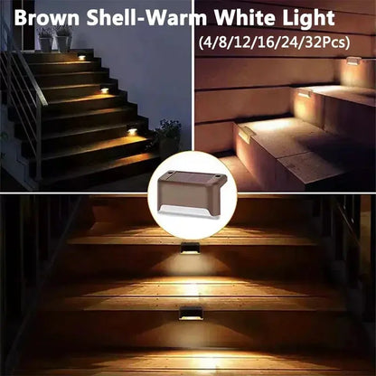 Outdoor Waterproof LED Solar Deck Lights - 4 to 32 Pack for Patios, Stairs, Railings, and Pathways