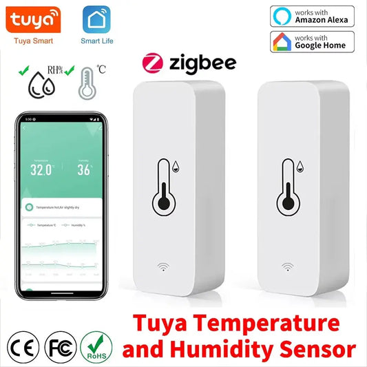Tuya Zigbee Smart Temperature and Humidity Sensor with App Control and Remote Alarm
