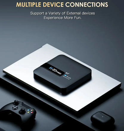 H20PRO Android 10 TV Box with 16GB Storage, Dual Band Wi-Fi, 4K HD Video Playback, and 1080P Set Top Box Functionality