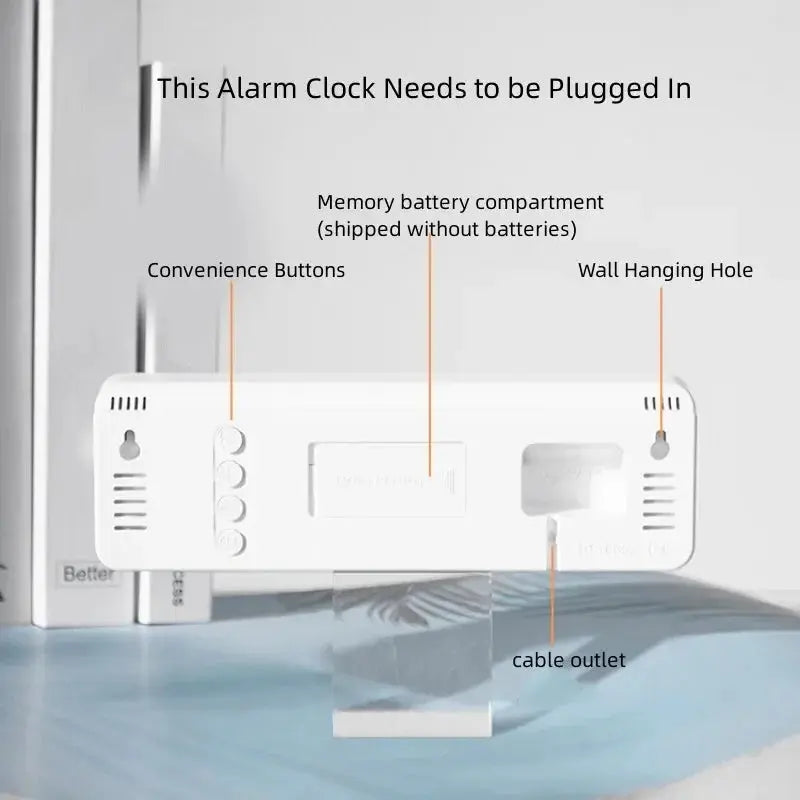 USB-Powered 9-Inch Digital Wall Clock with Temperature and Humidity Display