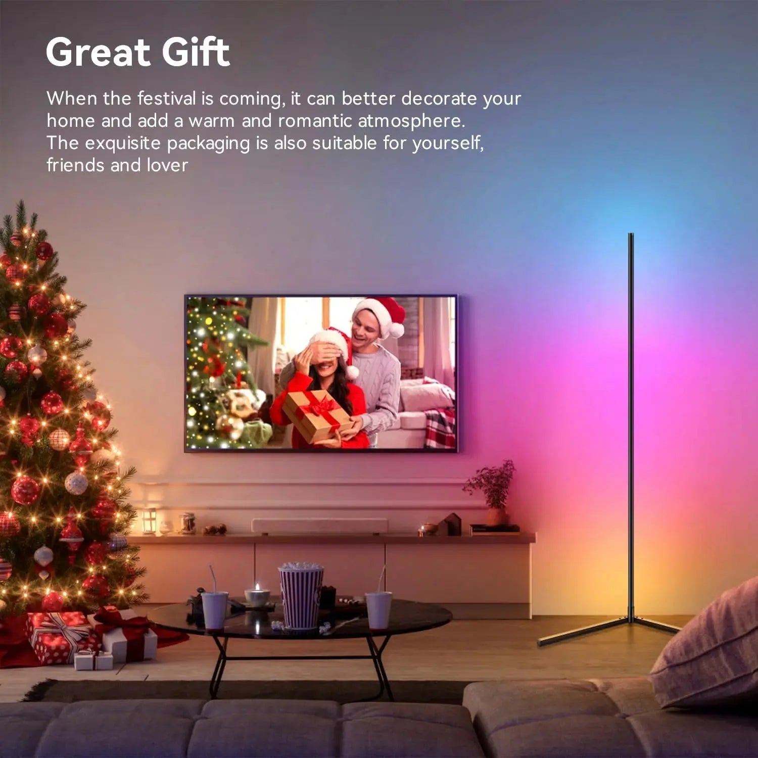 Smart RGB Floor Lamp with Music Synchronization and App Control