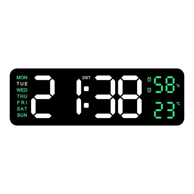 USB-Powered 9-Inch Digital Wall Clock with Temperature and Humidity Display