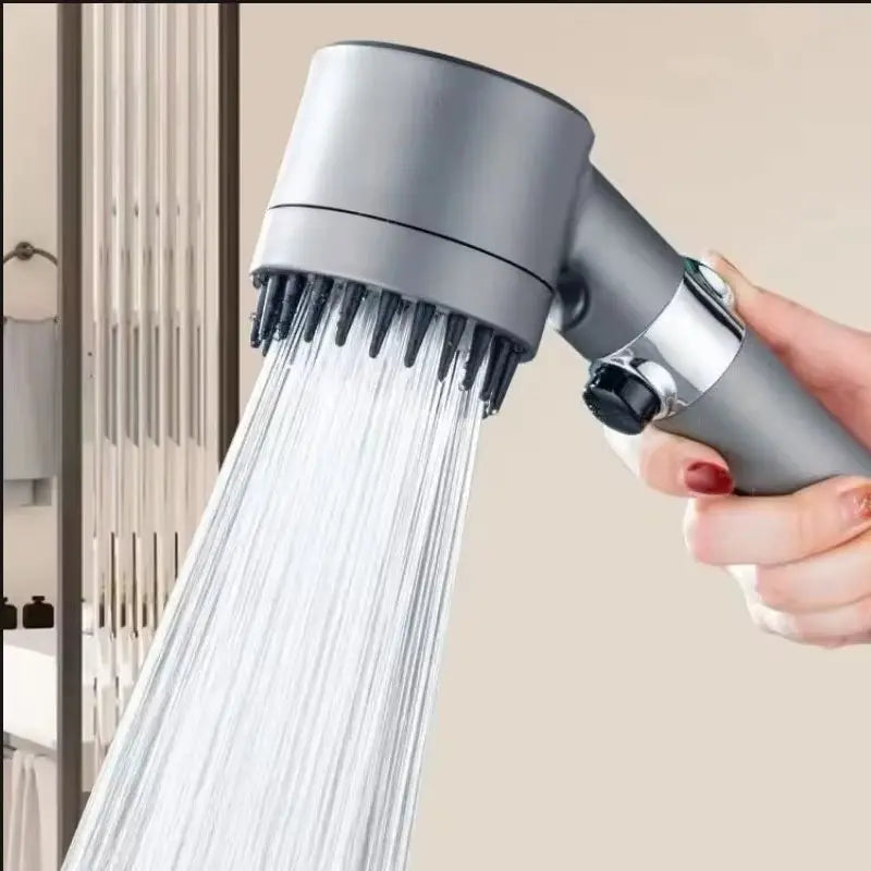 Three-Speed Adjustable Portable Showerhead with Massage Feature and Filter