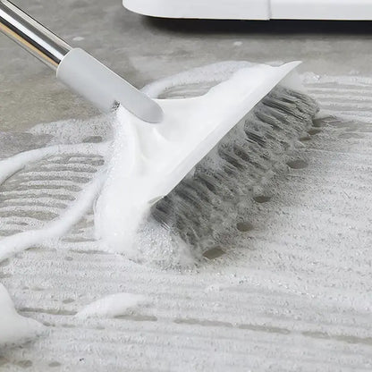 2-in-1 Rotating Floor Scrub Brush and Squeegee with Long Handle