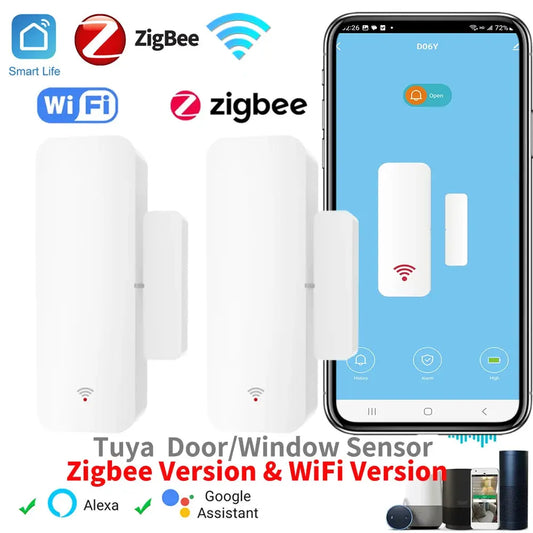 Tuya WiFi Zigbee Window and Door Sensor - Smart Home Open/Closed Detectors