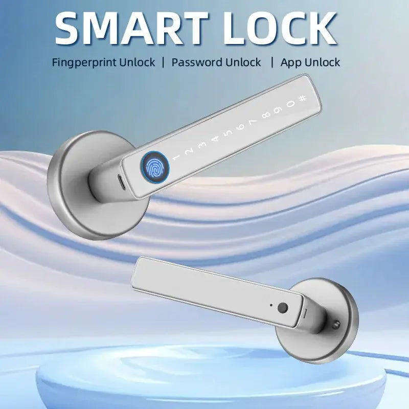 M5 Tuya BLE Fingerprint Electronic Door Lock with Password, Key, IC Card, and Smartlife/Tuya App Unlocking