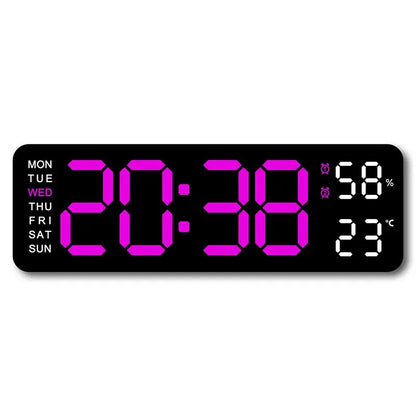 USB-Powered 9-Inch Digital Wall Clock with Temperature and Humidity Display